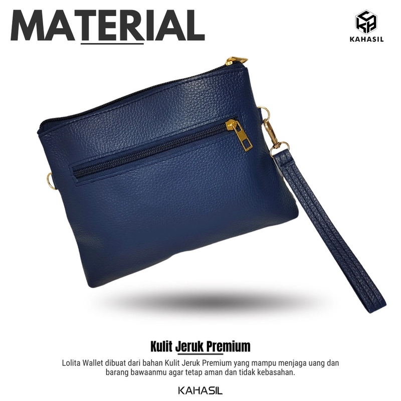 Product image KAHASIL - Tas Dompet Selempang Sling Bag Pouch Clutch Wanita 3in1 Bahan Kulit Jeruk Papirut KHDP87 all variant Tan